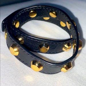 Michael Kors Black Leather Wrap Bracelet